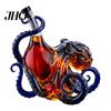 Nautical Wine Decor Octopus-Shaped Glass Decanter, 3D Artistic Borosilicate Bottle for Whiskey Soda, Octopus 350ml Decorative Liquid Bottle,