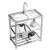 Lantuan Stainless Steel Kitchen Sink with Stand and Hot/Cold Faucet