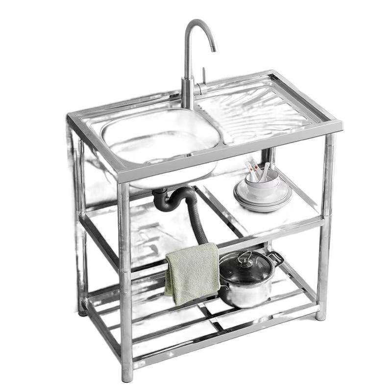 Lantuan Stainless Steel Kitchen Sink with Stand and Hot/Cold Faucet