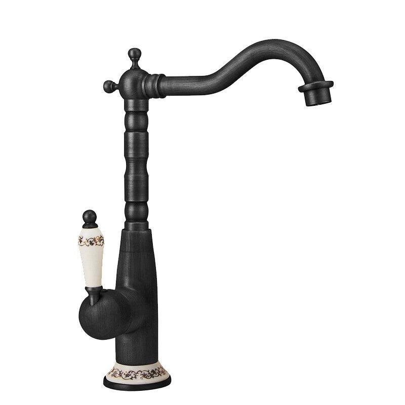 MDNG French Style Gold Ceramic Basin Faucet