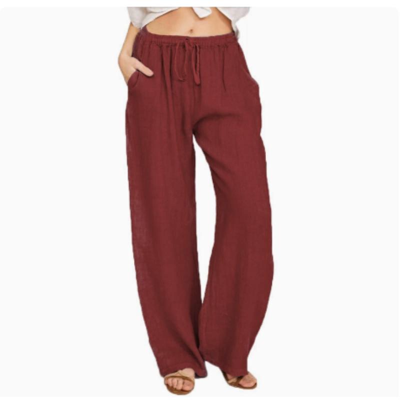 Pantaloni da uomo in cotone e lino Pantaloni hawaiani per vacanze da spiaggia Pantaloni streetwear traspiranti Pantaloni casual Pantaloni larghi da uomo