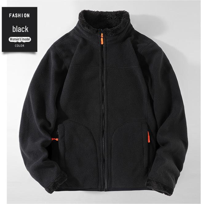 Unisex Outdoor Fleece Jacket: Warm, Windproof, Double-Sided Polar Fleece for Autumn/Winter.