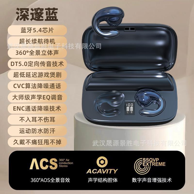 Ear clip type wireless bluetooth headset. Version ENC noise reduction super long battery life sports waterproof