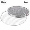 Puntos 5Pcs/Set Round Disposable BBQ Grill Rack Roast Net Grate Barbecue Baking Pan