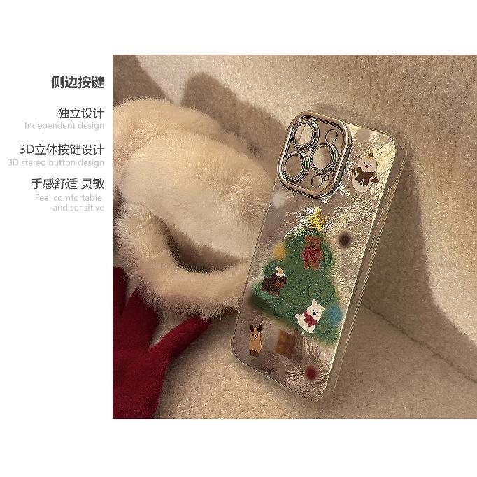 Suitable for Apple 16 Phone Case, 17 Pro Max Snowman Christmas Tree, iPhone 14 Autumn and Winter Cartoon, 13 Lens Film Hard Case