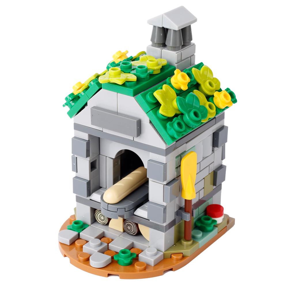 MOC Notice Board Building Block Set Bee Farm Fountain Bonfire Stove Medieval Town Street View Water Wall Bridge Road Sign Brick Toy