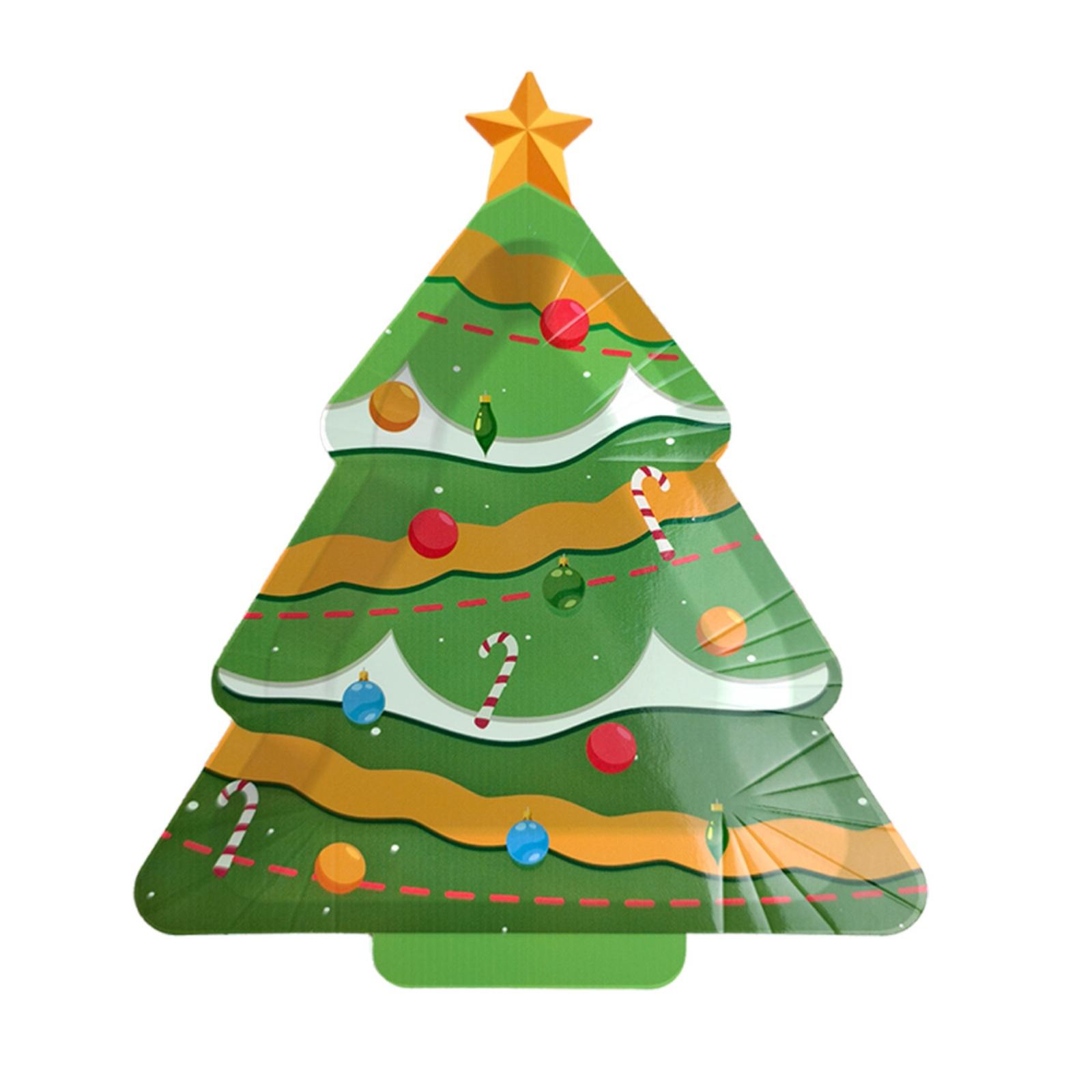 

10 шт. Милые бумажные тарелки в виде рождественской елки, одноразовая праздничная посуда для вечеринок и закусок с тортом, для торжеств и семейных посиделок One Size