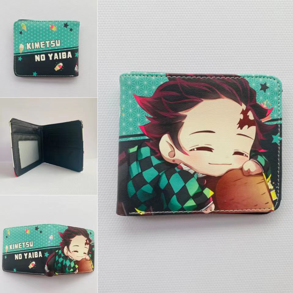 Japan cartoon comics Demon Slayer Short Fold Wallet Cartoon Coin Purse Suitable for Students 0006