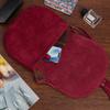 Suede Saddlebag Messenger Bag for Women Italian Leather Soft Burgundy B66