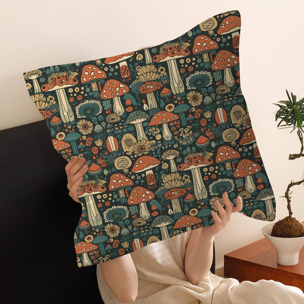 Hot Selling Squirrel Mushroom Cushion Cover Decorative Pillow Sofa Home Decor Case Pillow Cases