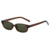  New Ins Popular Fashion Small Rectangle Polarized Men Sunglasses Shades UV400 Retro Leopard Tea Women Punk Sun Glasses