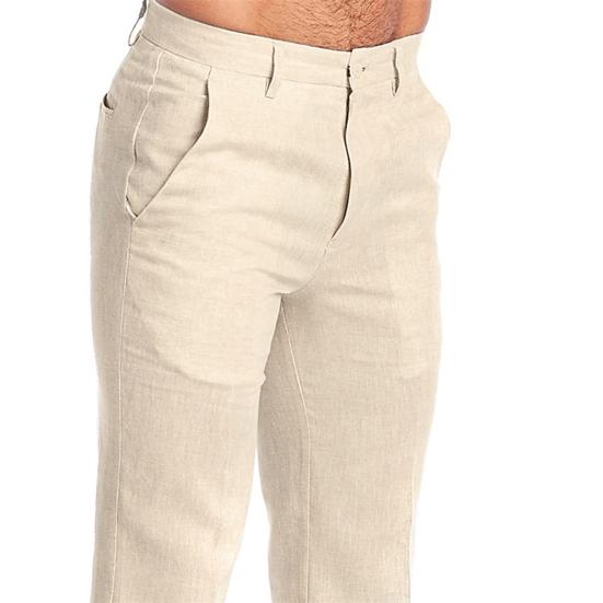 Herre Ensfarge Slim Fit Lange bukser Mellomhøyde glidelåsknapp Fluelommer Rette ben Fritidsbukser Streetwear