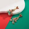 Christmas Series Alloy Oil Drop Christmas Tree Gingerbread Man Earrings for Women Simple Versatile Ear Jewelry