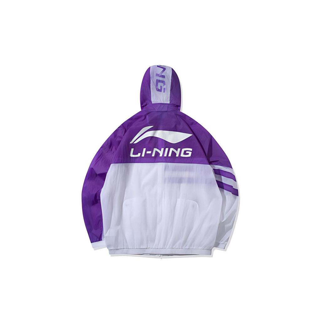 Li-Ning Colorblock Hooded Windbreaker Jacket Men Outerwear Bright-Lotus-Purple AFDQ163-2
