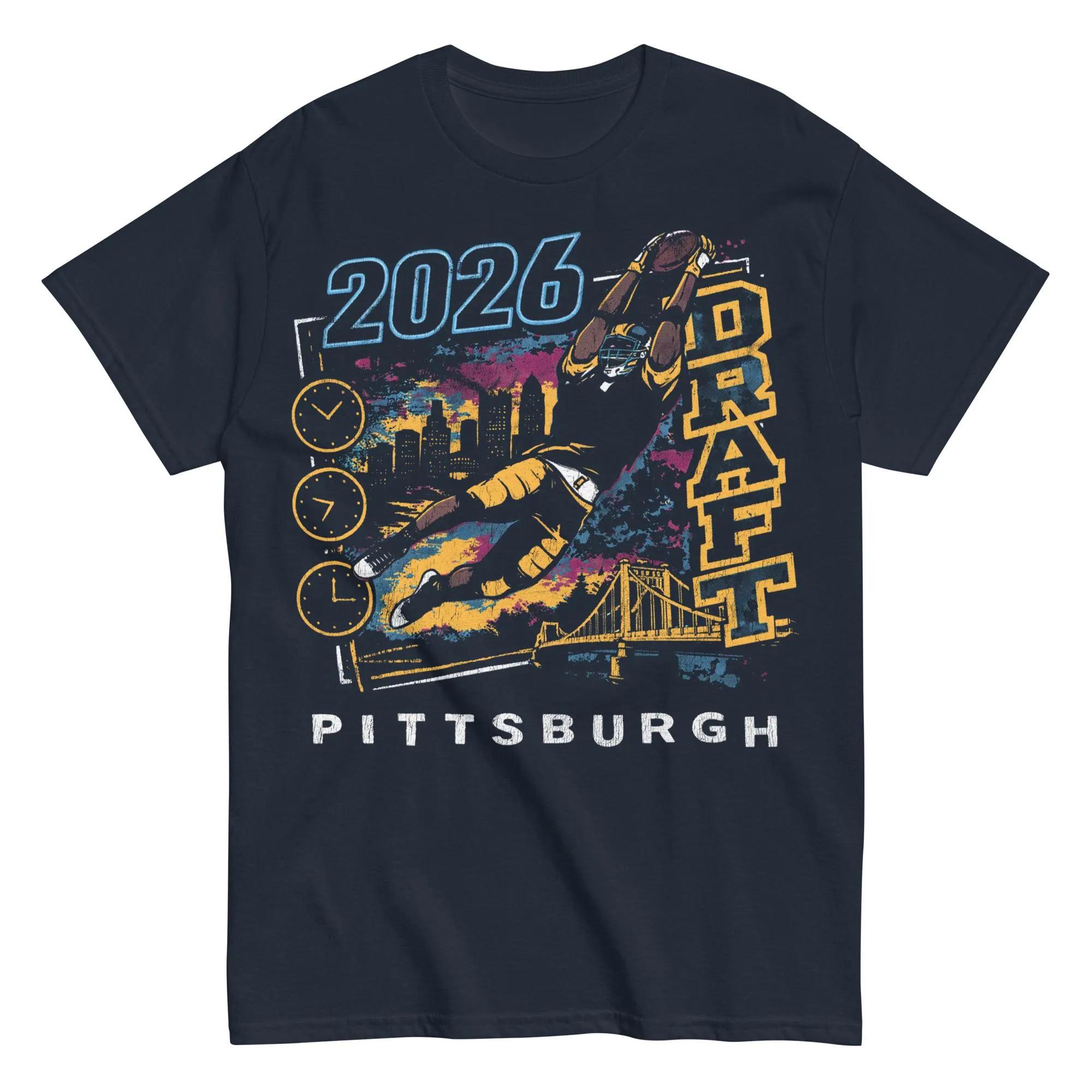 

Pittsburgh Draft 2026 Retro 2026 Summer Unisexs and WOMENs Pure Cotton TShirts Comfortable HighQuality Inspired By Y2K 4XL