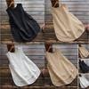 Zanzea Dame Plus Size Løs Ensfarget Basic Ermeløs Topp For Stilfull Komfort om Sommeren