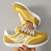 Women's Spring-Autumn Thick-Soled Leather Lace-Up Gump-Style Training Casual Sports Shoes, Available In Large Sizes.