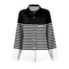 Camicia da Donna Stampata con Bottoni Camicia a Maniche Lunghe Top da Lavoro Business Casual con Tasche Giacca