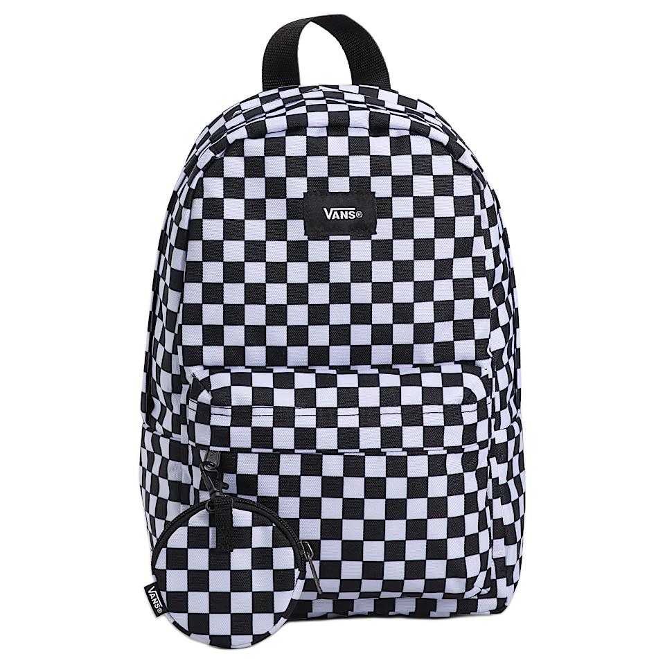 Vans Old Skool Minimalist Large Capacity Detachable Coin Purse Polyester Backpack Mini Unisex backpack Black White Checkerboard VN000Q9AY28 Black White Checkerboard