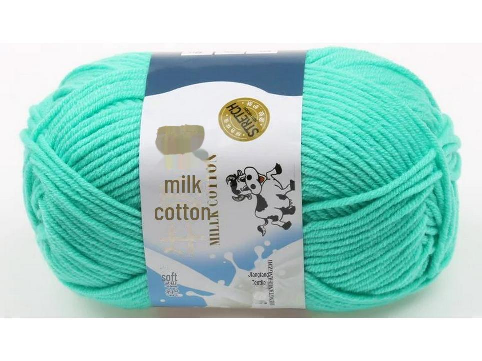 5-Strand Milk Cotton Baby Wool Hat & Scarf Hand-Woven Medium-Thick Yarn Set