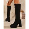 Winter Slimming Plus-size High-heeled Fashion Boots 2025 New Thick-heeled High-top Boots for Women