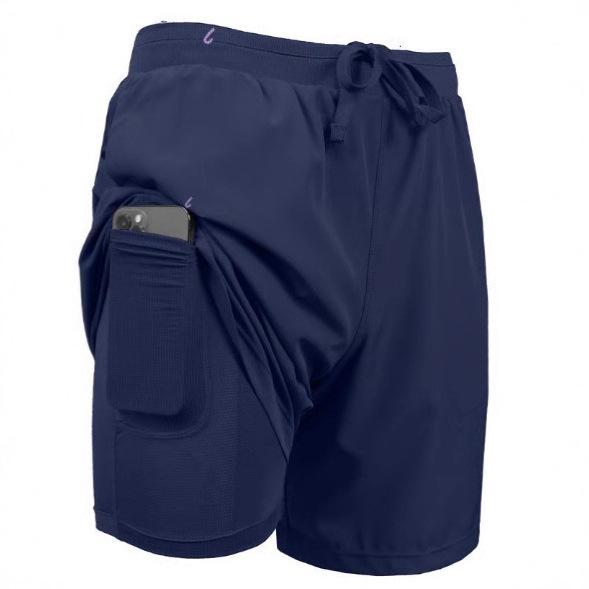 Men's Summer Sports Shorts Men's Double-layer Quick-drying Breathable Squat Jogging Men's Casual Pants Basketball Five-quarter Pants