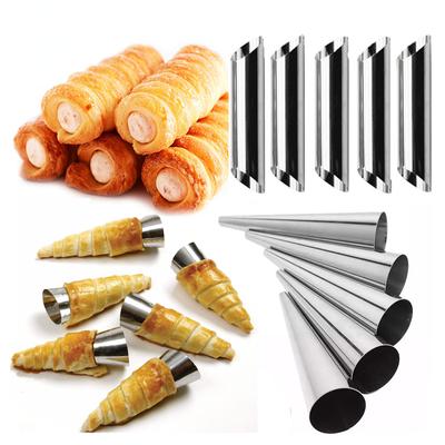 6/12/24 adet Mutfak Paslanmaz Çelik Pişirme Konileri Boynuz Pasta Rulo Kek Kalıbı Spiral Fırında Kruvasanlar Tüpler Kurabiye Tatlı Aracı