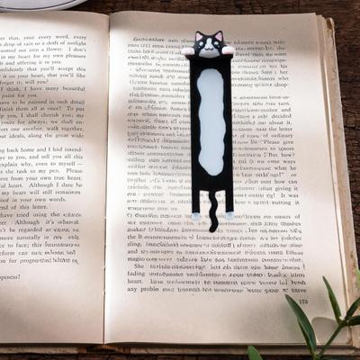 Yousheng Wiszący Zakładka do Książki Kot Plastikowa Drukowana w 3D Długie Ciało Kociak Zakładka do Strony Zwierzęca Dekoracja Prezent Urodzinowy Świąteczny dla Miłośników Książek