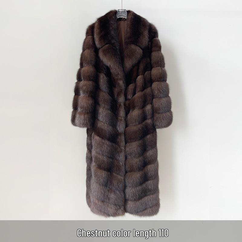 

Пальто з штучного хутра під вінтажну норку 2025 року: Теплий, Потовщений, Модний Дизайн з Вирізами для Осені/Зими. M