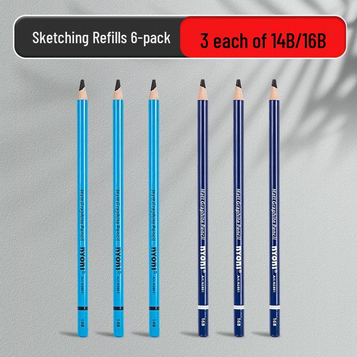 Neoni Matte Sketching & Soft Charcoal Pencils for Art Students with Professional Painting Brushes.