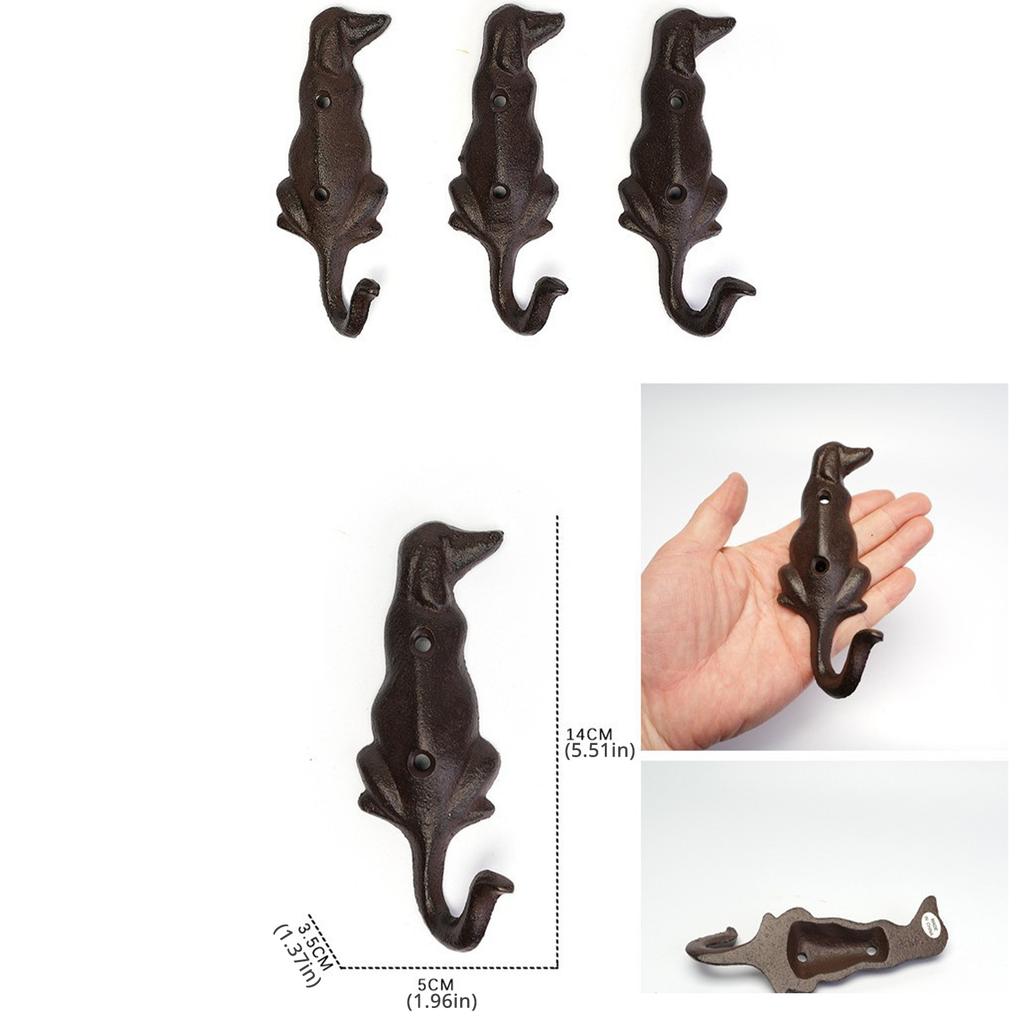 Functional Dog Iron Hanger Durable Cast Iron Dog Silhouette Hook For Hanging Clothes And Keys In Home Decors Spaces
