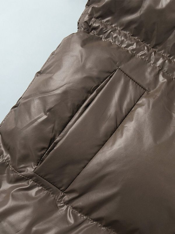 Drawstring Slim-Fit Cotton Jacket Winter Hooded Zipper Cotton Jacket Comfortable and Warm Outerwear