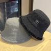 New Plush Fisherman Hat Women's Autumn and Winter New Thick Warm Basin Hat Korean Style Atmosphere Big Head Bucket