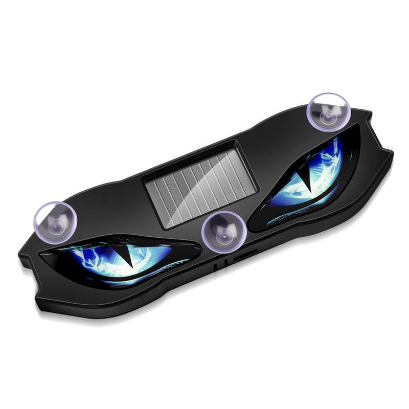 Solar Car Demon Eye Warning Light No Wiring Required Multi Flashing Modes Universal Fit for All Vehicle Night Driving Anti-Collision