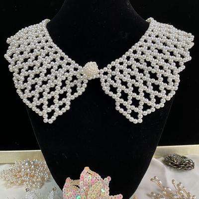 Collana con colletto finto di perle intrecciate a mano Accessori per colletto vintage Collare finto di perle