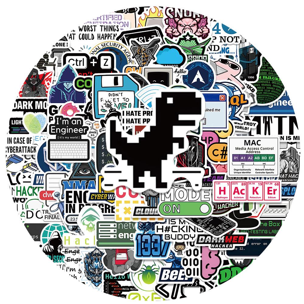 50/100 Pezzi Adesivi Hacker di Rete Programmazione Divertenti Cartoni Animati Ingegnere IT Adesivo per Computer Valigia Laptop Chitarra Telefono Decalcomanie