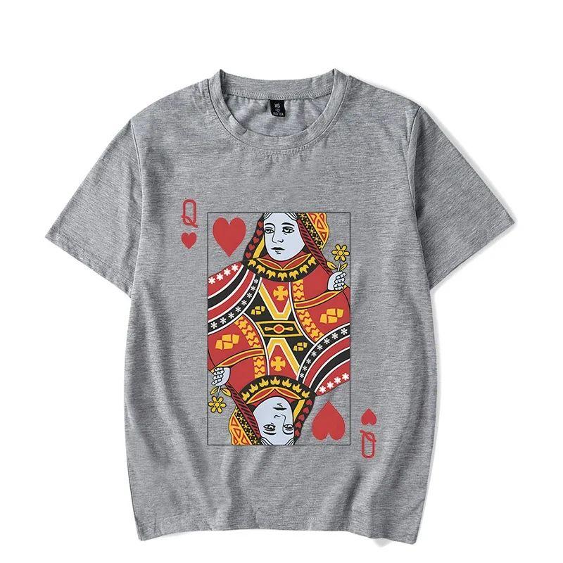 Playing Cards Heart KQ Graphic T Shirts Couples Y2k Fashion Queen King Tees Harajuku Funny Boyfriend Girlfriend Tee Loves Shirt