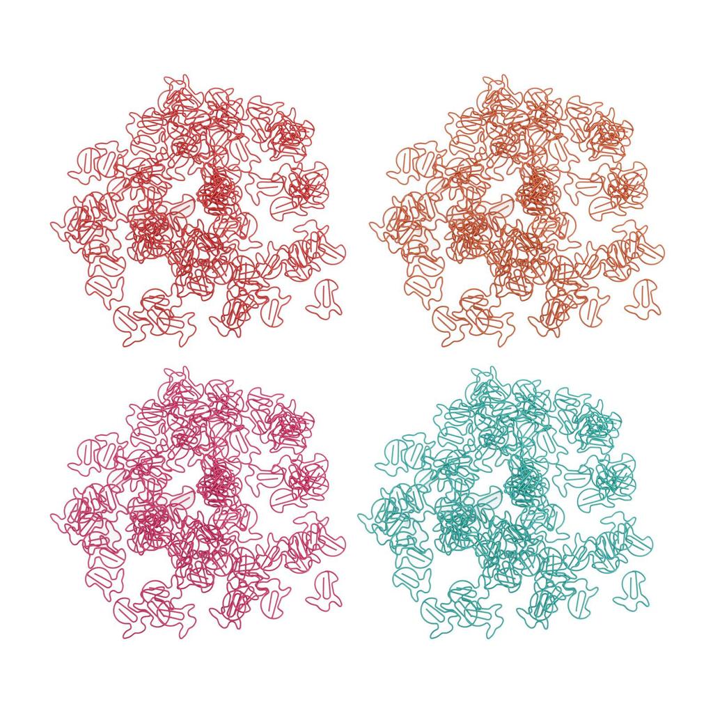 100pcs Paper Clips Prevent Slip Cute Rabbit Shaped Decorative Bookmark Metal Paperclips for School O