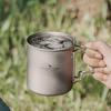 Boundless Voyage Titanium Mug, 420ml Single Cup, Titanium Cup, Camping Cup, Outdoor, Covered with Lid, Ti3025D