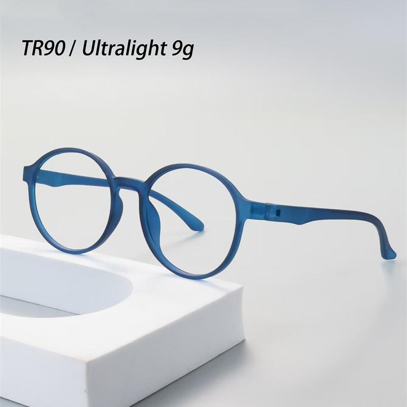 New Retro Fashion TR90 Ultralight Round Reading Glasses for Women Men Anti Blue Light Comfortable Presbyopic Glasses