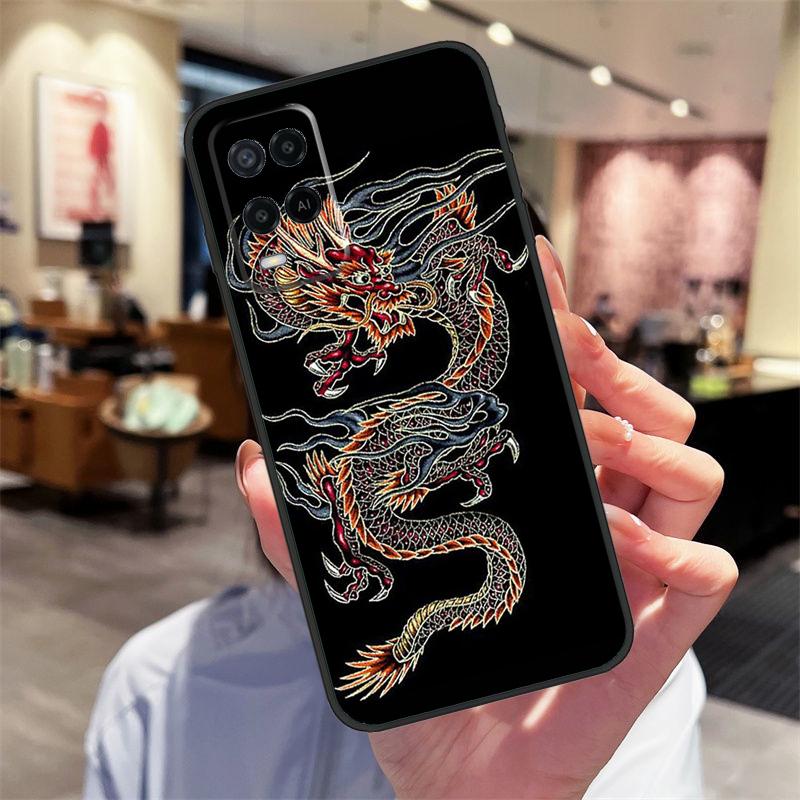 Chinese Dragon Case For Oppo A94 A74 A54 A18 A38 A58 A78 A98 A40 A60 A80 A16 A76 A96 A15 A17 A77 A57S Cover