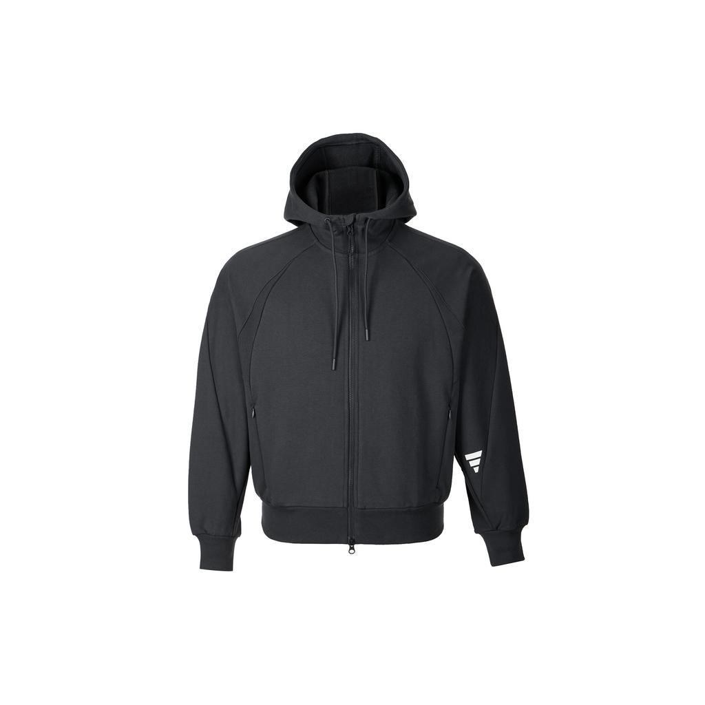 Adidas Fustl Knitted Hooded Sports Long Sleeve Jacket Women Jacket Dark-Gray JY8066