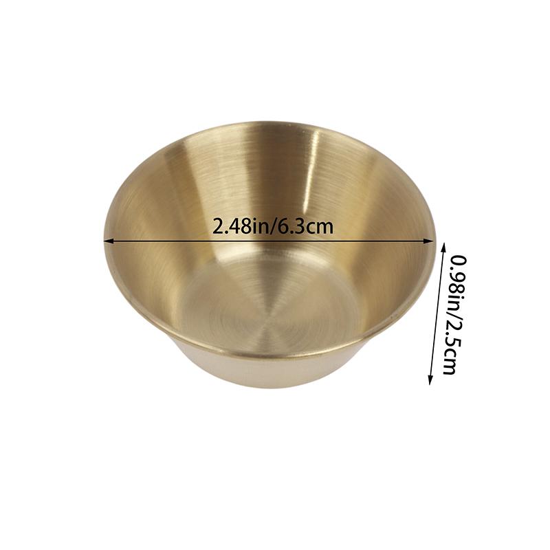 1Pc Stainless Steel Small Round Seasoning Dish  Pot Dipping Bowl Soy Sauce Cup Sushi Vinegar Soy Saucer Container Tray