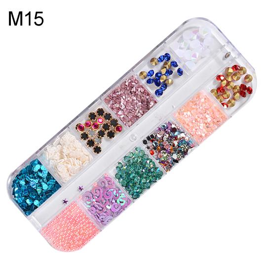 Sfaturi mixte pentru arta unghiilor DIY cu strasuri pentru decorare cu bile rotunde instrument de manichiura