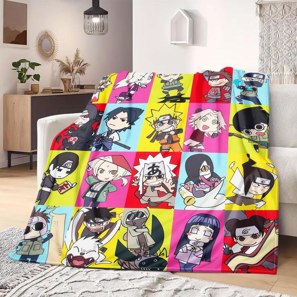 Naruto Anime Print Blanket Warm Comfortable Flannel Blanket Suitable for Bedrooms, Sofas, Beds, Chairs, Picnics, Travel