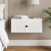 Wall Mounted Nightstand High Gloss White 49 x 34.5 x 20 cm