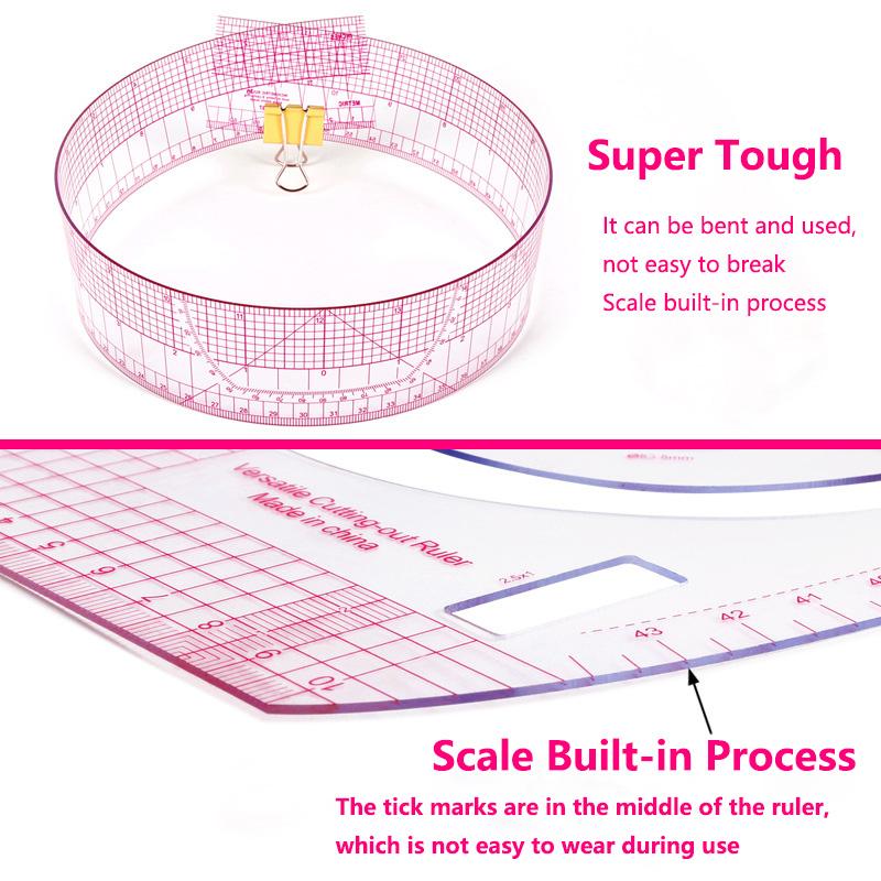 7/9 Stück Nählineal Set Französische Kurve Transparentes Lineal Musterhersteller Designer Schneider DIY Kleidungsstückherstellung Messwerkzeuge