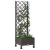 Planter with Trellis and Wheels Brown 40 X 40 X 131.5 Cm PP