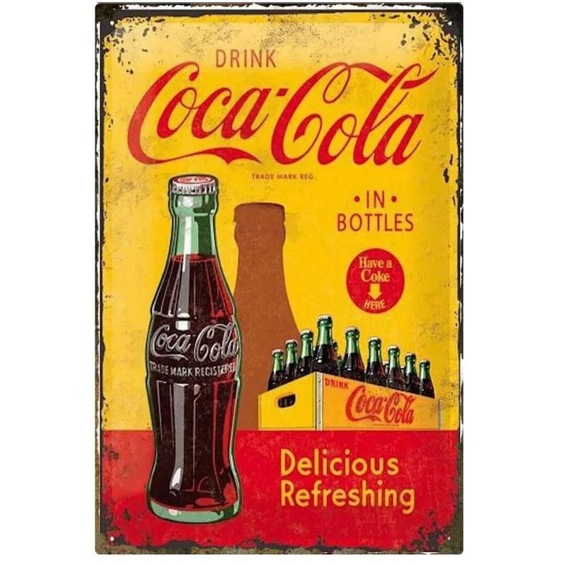 Metal Cola Beer Aluminum Signs Coffee is Always a Good idea Posters Plate Wall Decor for Bars Man Cave Cafe Clubs Retro Plaque 20x30cm