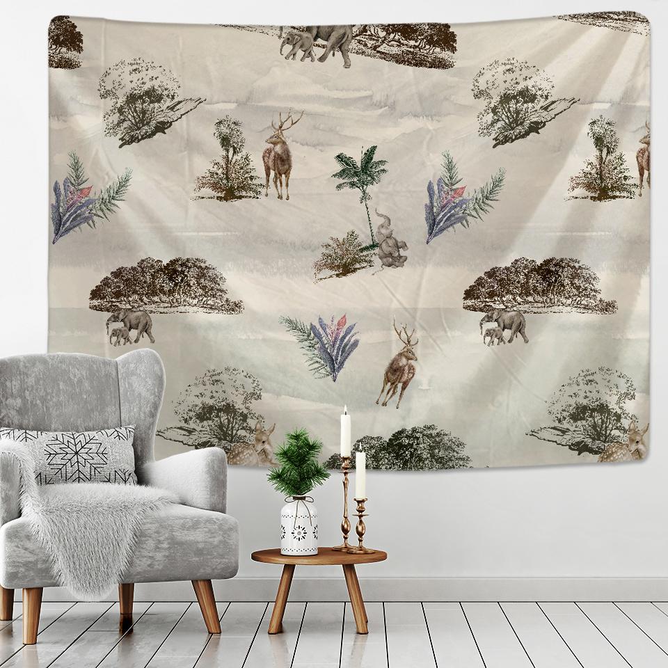 Creative Printing Tapestry Art Decor Colourful Flowers Leaves Wall Hanging Floral Tapestries For Dorm Living Room Bedroom Decor